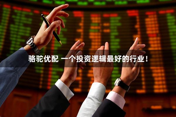 骆驼优配 一个投资逻辑最好的行业！
